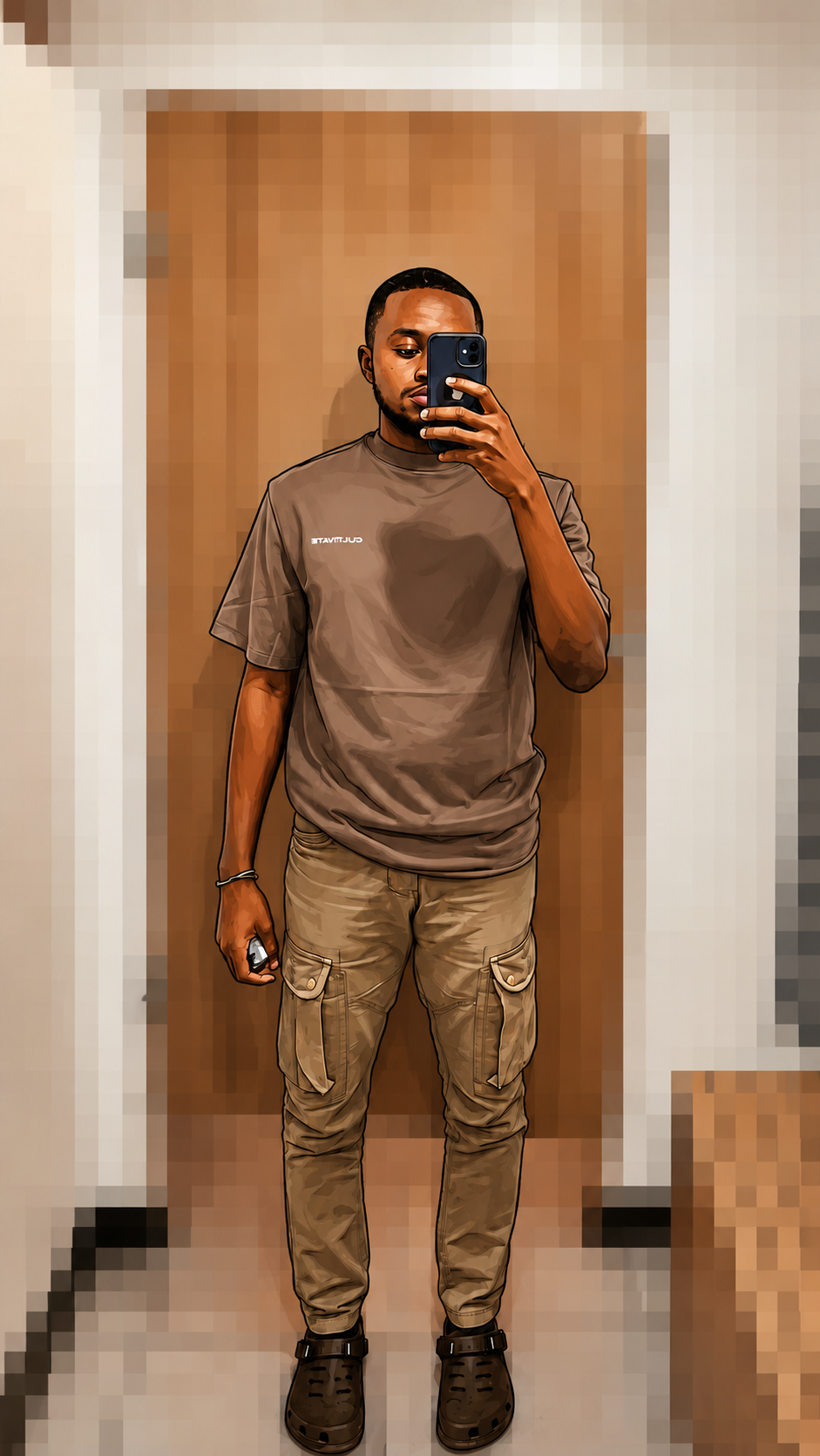 Gerald taking a mirror selfie.